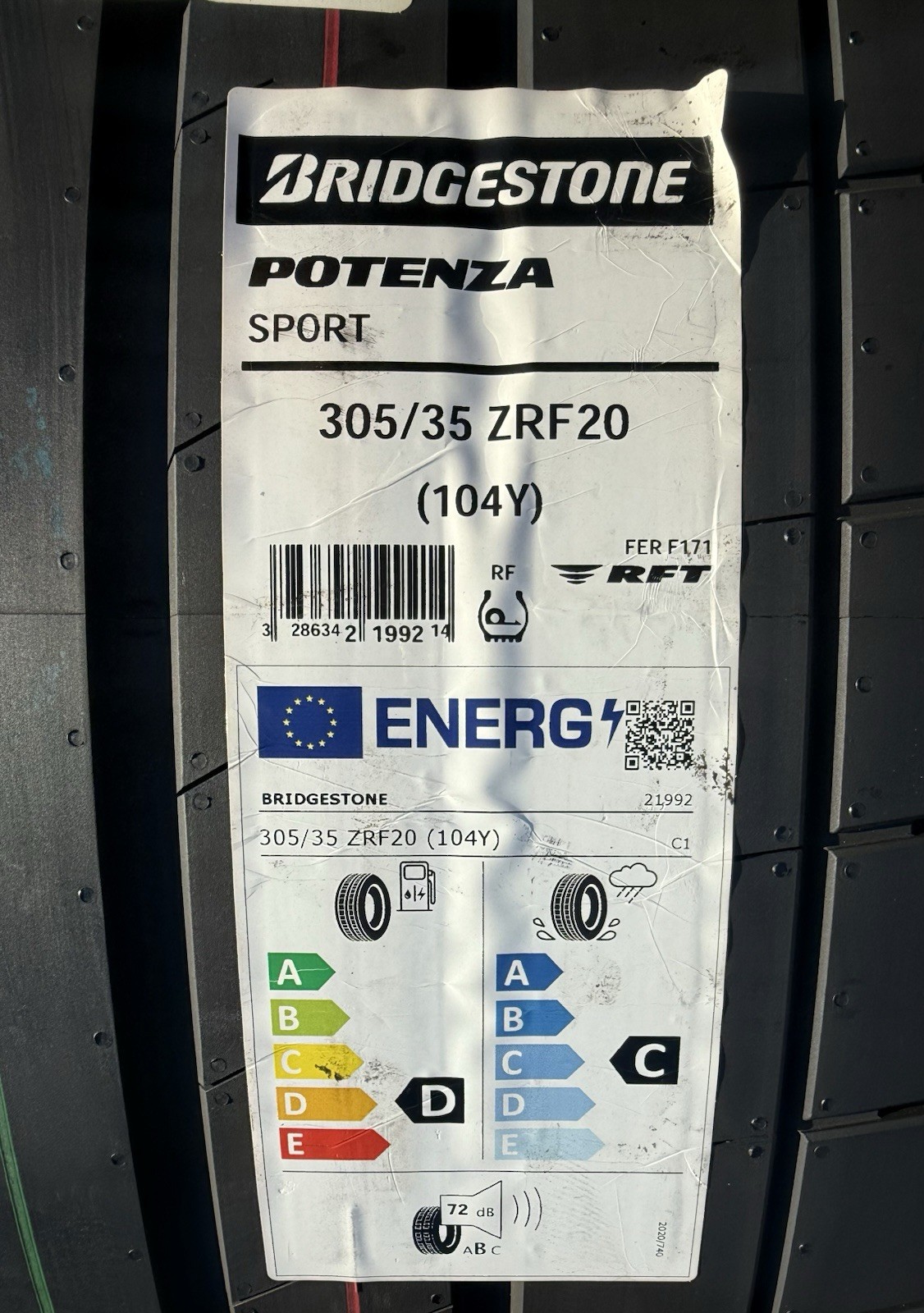 TWO NEW 305/35ZRF20 Bridgestone Potenza Sport RFT Run Flat Ferrari 296 GTB / GTS