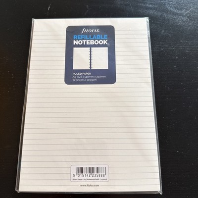 Filofax A5 Notizbuch Nachfüller - liniertes Papier weiß Ref 152008 32 Blatt 100 g/m²