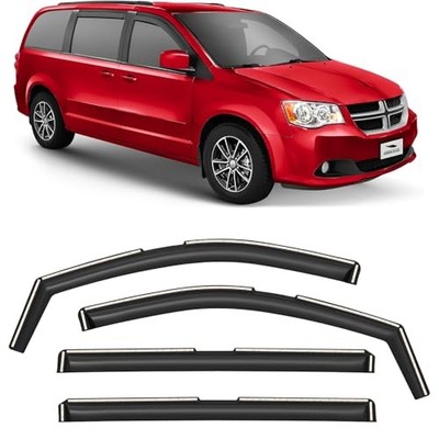  in-Channel Extra Durable Rain Guards for Dodge Grand For Grand Caravan 08-20