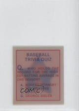 1986 Sportflics Trivia Inserts Rogers Hornsby #45 HOF 0c4