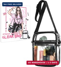 LWWTBS Clear Crossbody Purse Bag - Stadium Approved Concert Sports Bag for Women