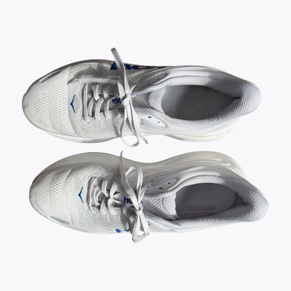 Hoka Bondi 9 Men's Running Sneakers White Blue Size 10.5D Blue White thumbnail 7