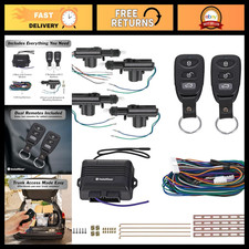 Keyless Entry System - 2 Remotes, 4 Door Actuators, Central Locking Kit for Cars