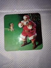 Five Christmas Santa Claus Coca-Cola Coaster Set Made Of Cork