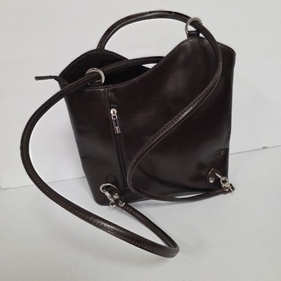 Vera Pelle Brown leather Italian backpack purse Stunning  main image 2