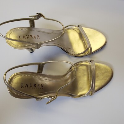 Lauren Ralph Lauren Collection Strappy Sandals 11 Metallic