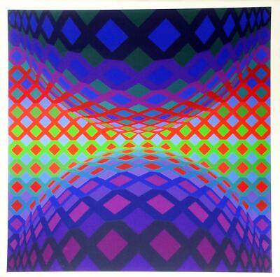 Victor Vasarely Reech Siebdruck Ohne Unterschrift 26 x 26 in