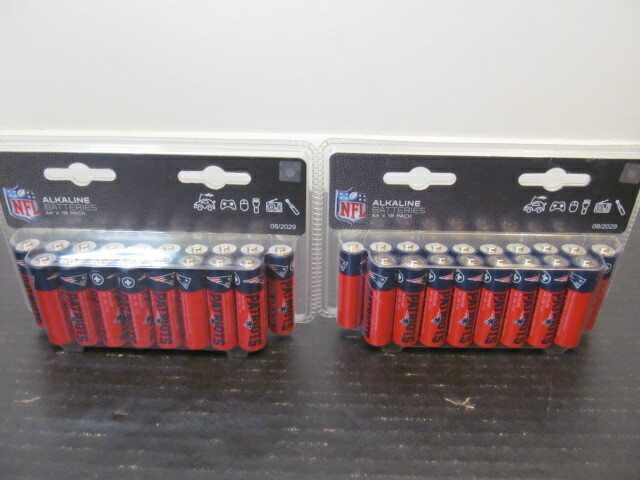 Set of Two NFL New England Patriots AA Alkaline Batteries 18-Pack