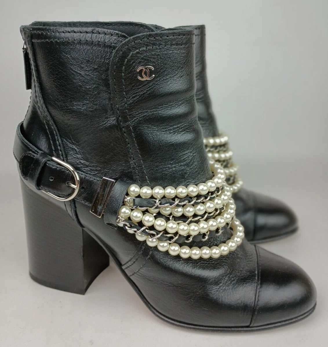 Chanel chain booties sales