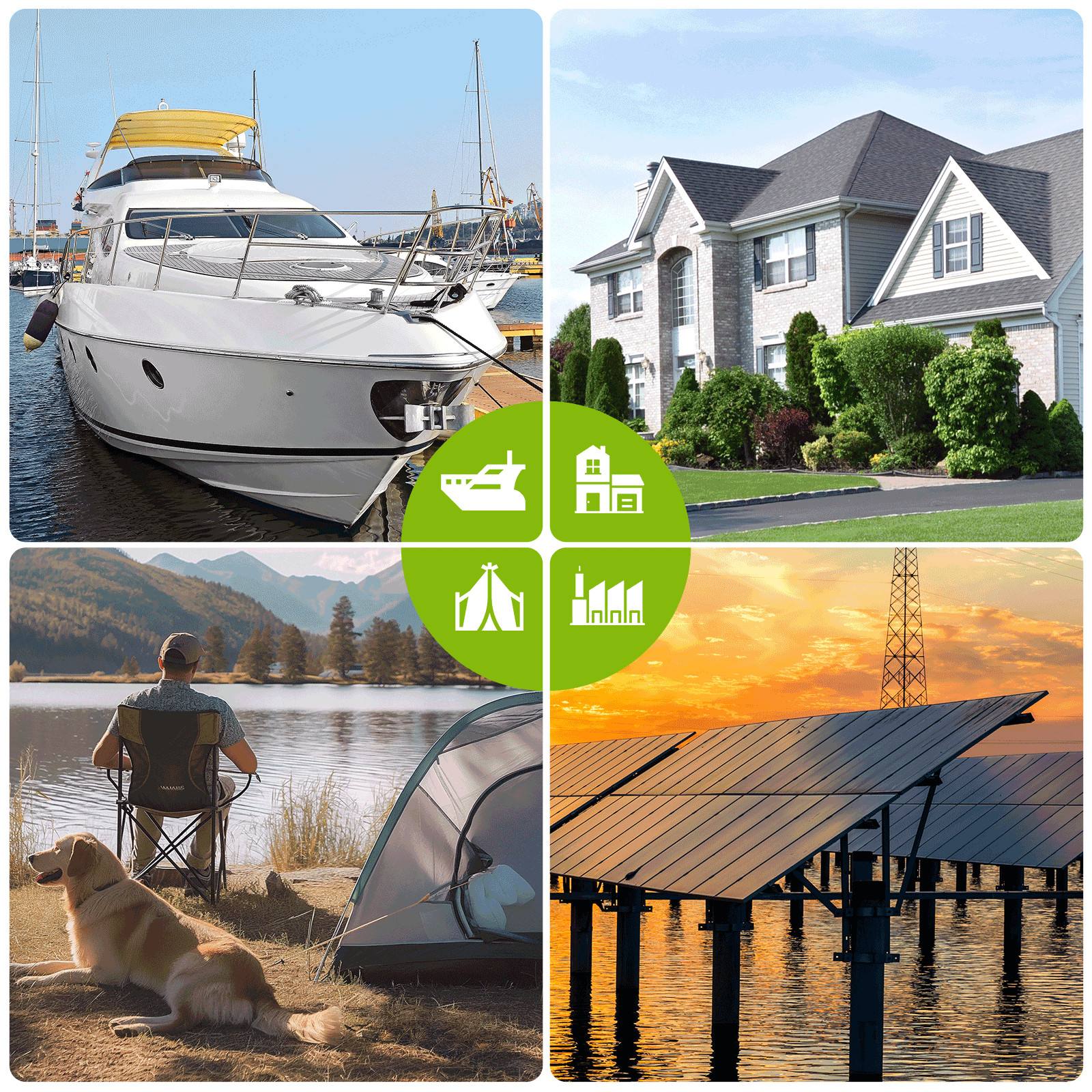 200W Solar Panel Mono 12V Charging Off-Grid Battery Power RV Home Boat Camper US