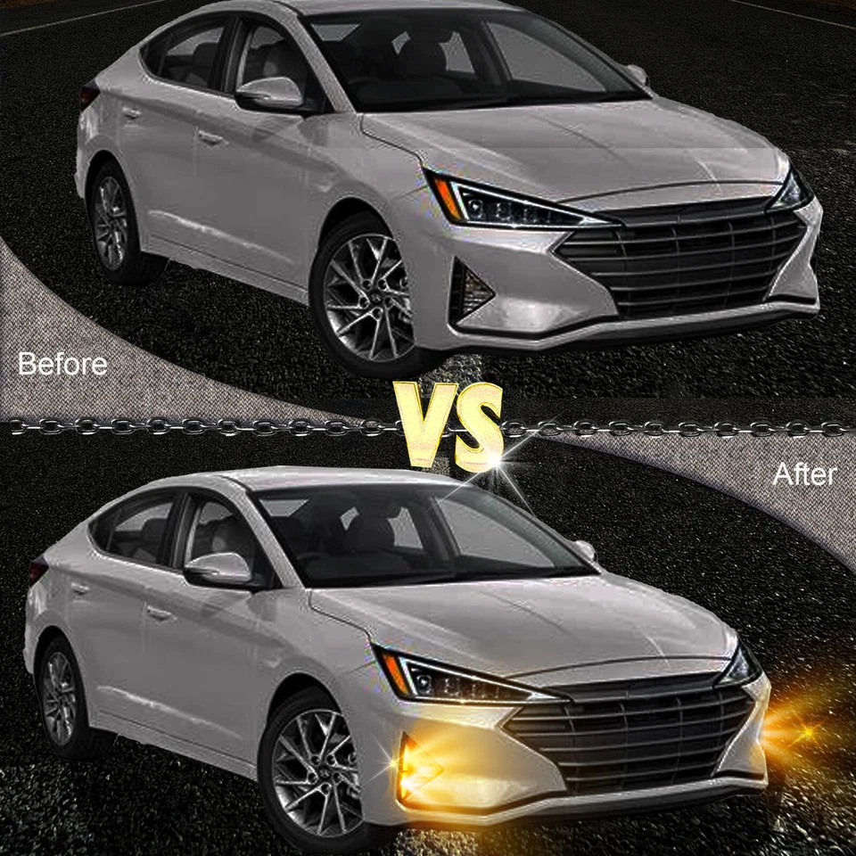 Luz de giro diurna LED para parachoques delantero Hyundai Elantra 2019 2020 Foto 2 de 4