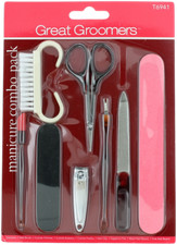 Nail Manicure set: Brush Cuticle Trimmer Scissors Pusher / Clip /File Boards