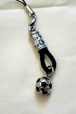 NEW Mini Metal Soccer Football Cell Phone Strap Charm - Made in Korea 0.5"/4.5"