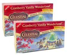 Celestial Seasonings Tea, Cranberry Vanilla Wonderland, 2 Boxes
