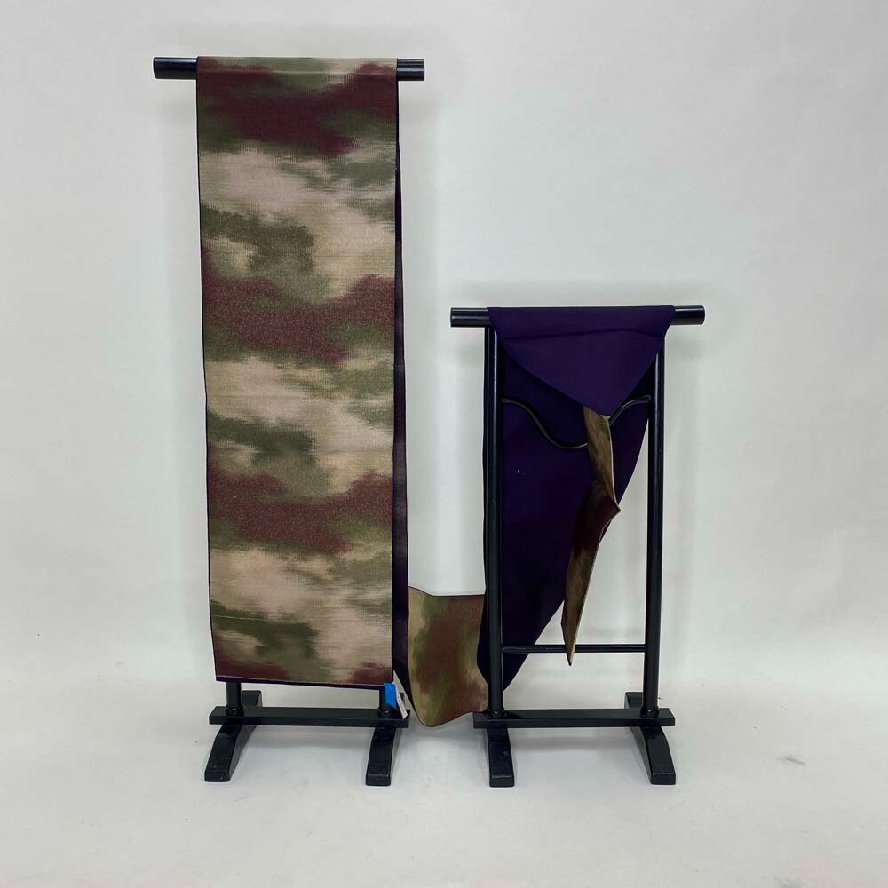NAGOYA OBI VINTAGE kimono obi Japan OBI Silk Brown Japanese