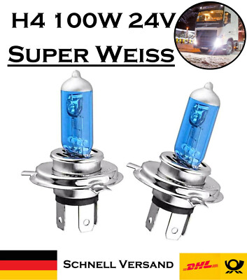 2x Jurmann H4 100/90W 24V hell Weiß Xenon Look Scheinwerfer Halogen Lampe - LKW