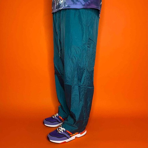 Vintage Nylon Sweatpants Mens M Teal 