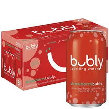 bubly Sparkling Water, Strawberry, 12 fl oz. cans (8 Pack) 