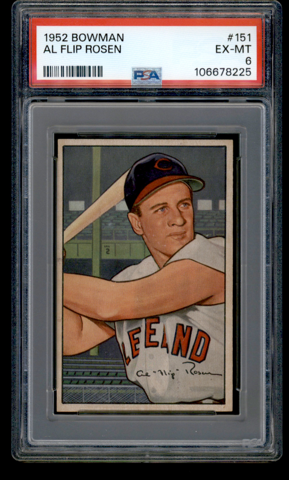 106678225 1952 Bowman #151 Al Flip Rosen Cleveland Indians PSA 6 EX-MT