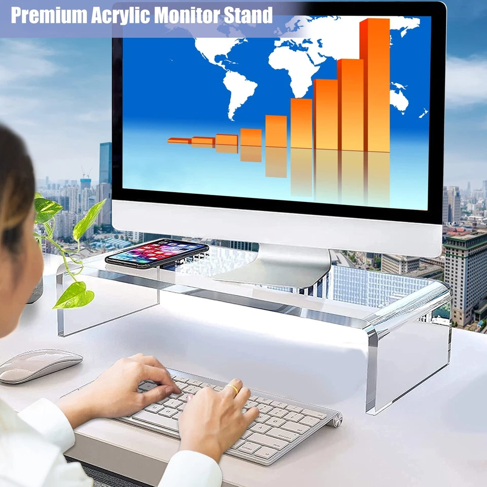 Acrylic Monitor Stand Riser Acrylic Laptop Stand Riser PC Holder - image 2 of 4