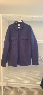 Mens Faherty Epic Quilted Fleece Cpo Shacket NWT Navy XXL