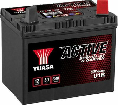 Yuasa 30AH 12V U1R  Aufsitzrasenmäher Rasen Traktor Batterie  ,  Pluspol re.