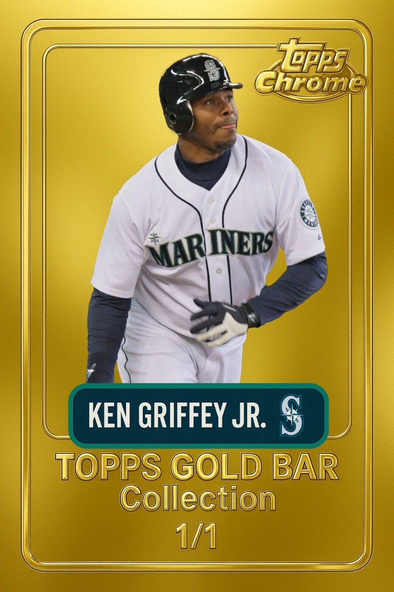 Ken Griffey Jr. 4x6 Photo Seattle Mariners-Gold bar collection+top