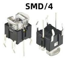 4 Pin/SMD LED Illuminated Switch Momentary Push Button Tactile SPST Micro PCB