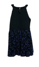 Epic Threads Girls Black and Blue Floral Dress Size L