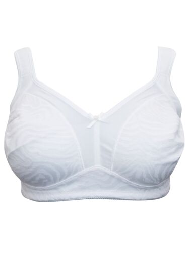 Trofé WHITE Britt Mesh Insert Minimiser Full Cup supporting  Bra - Size 34 to 44 - Picture 1 of 8
