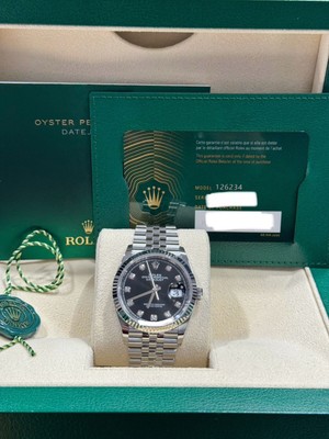 Rolex Datejust #126234 - Bright Black Diamond Dial Jubilee 36mm Complete! 2024