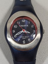 Dakota Blue Dial Round Case Blue Silicone Band Watch
