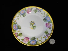 ROYAL CHELSEA MORNING  GLORY  7"  DESSERT PLATE ENGLAND W HEAVY BRUSHED GOLD
