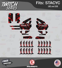 Graphics Kit for STACYC 18E 20E Electric Bike (All Years) Twitch-red