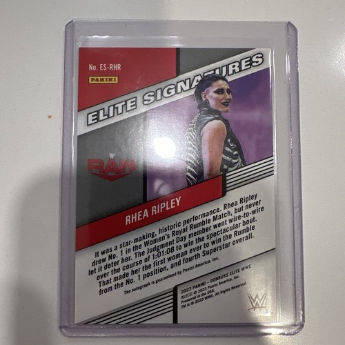2023 Donruss Elite WWE Rhea Ripley Elite Signatures Auto On Card - Picture 2 of 2