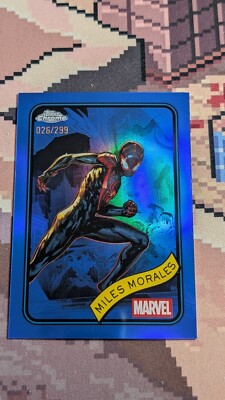 2025 Topps Chrome Marvel Miles Morales #176 Blue Refractor - /299