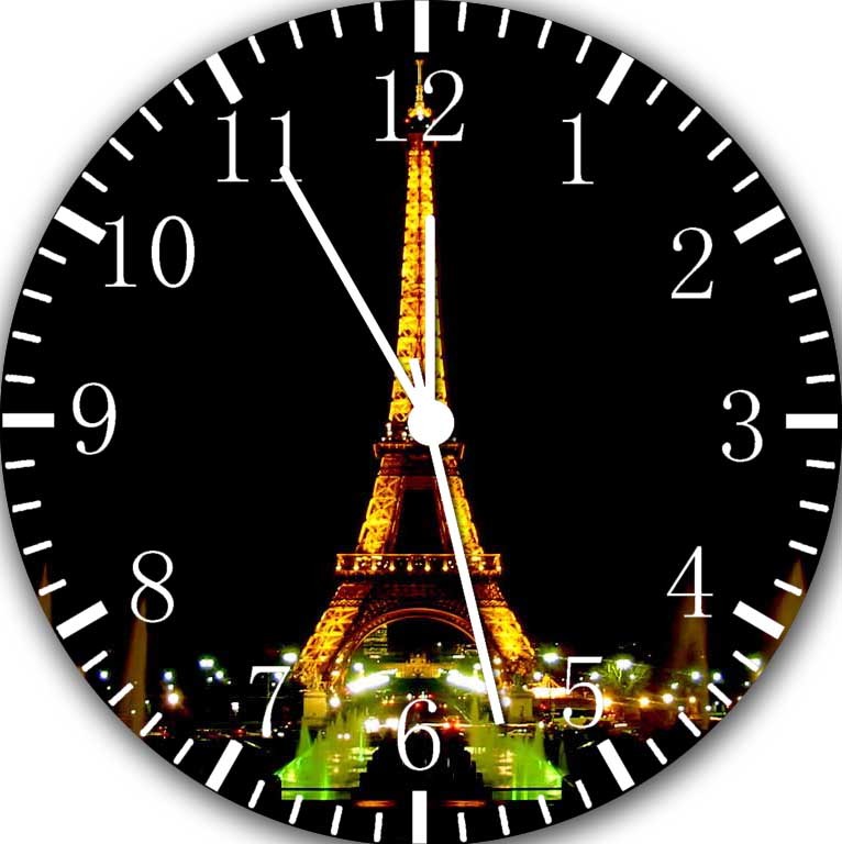 Eiffel Tower Frameless Borderless Wall Clock For Gifts or Home Decor E100