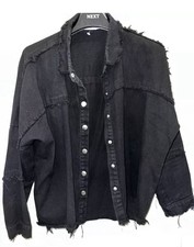 Cherry Koko Denim Shirt Jacket Size S-m Black New
