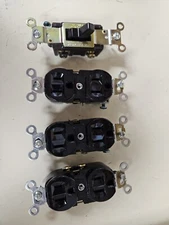 Electrical outlet (3) and 3way Switch Black sold as a set