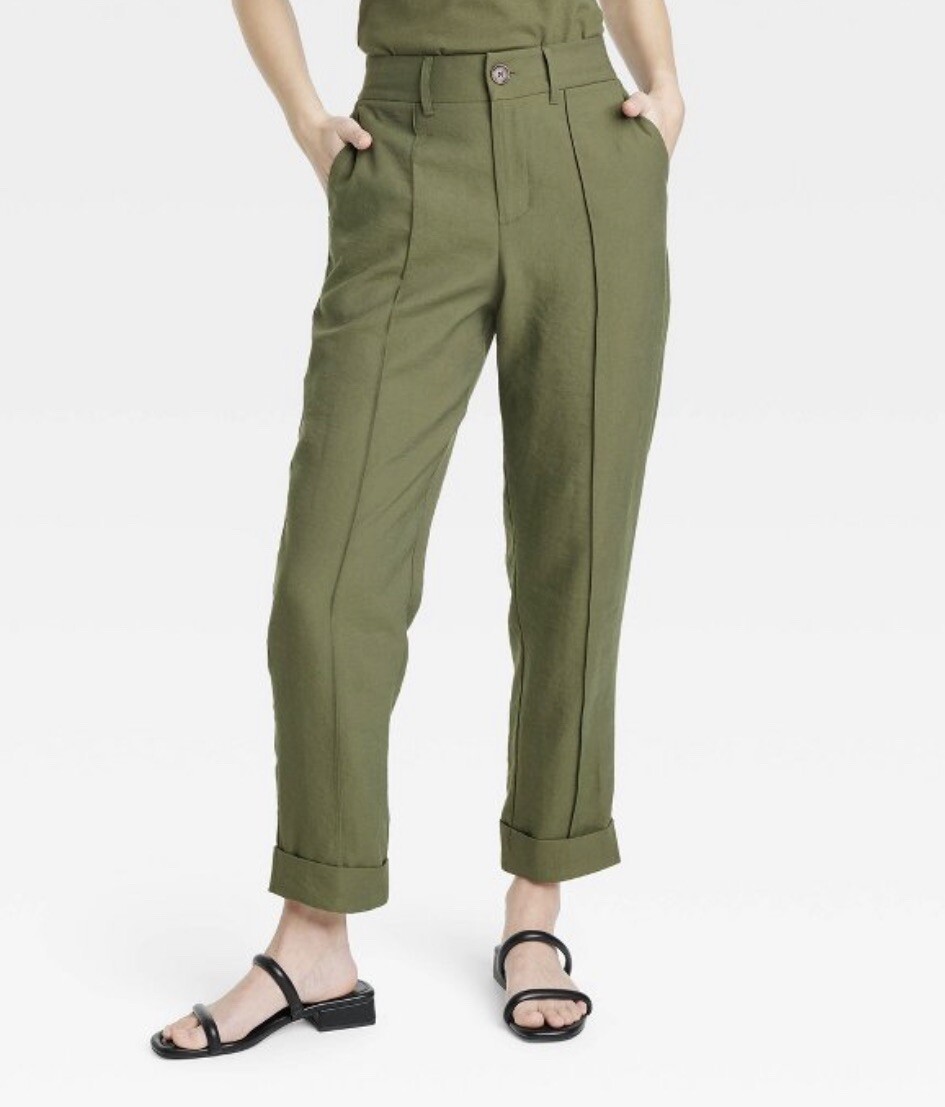 A New Day Women's High-Rise Slim Fit Effortless Pintuck Ankle Pants Women  Size 2 | eBay