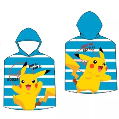 Pokemon Badeponcho Poncho Kapuze Kapuzenhandtuch Pikachu Maße 55x110 cm