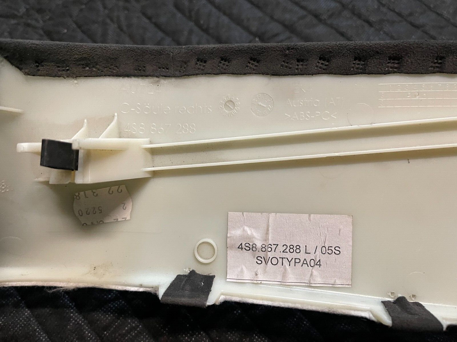 2017 AUDI R8 ALCANTERA LINING OEM 4S8-867-288-L
