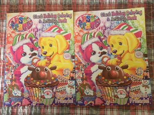 2 Vintage Lisa Frank Coloring Book No Markings Just Stickers Christmas ...