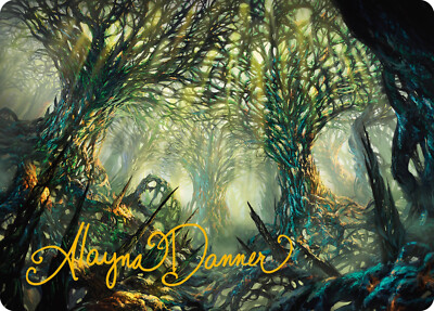 MTG プレイマット Ultra PRO Alayna Danner サイン入 MTG ART SERIES, THE HUNTER MAZE Gold Stamped Signature By Alayna