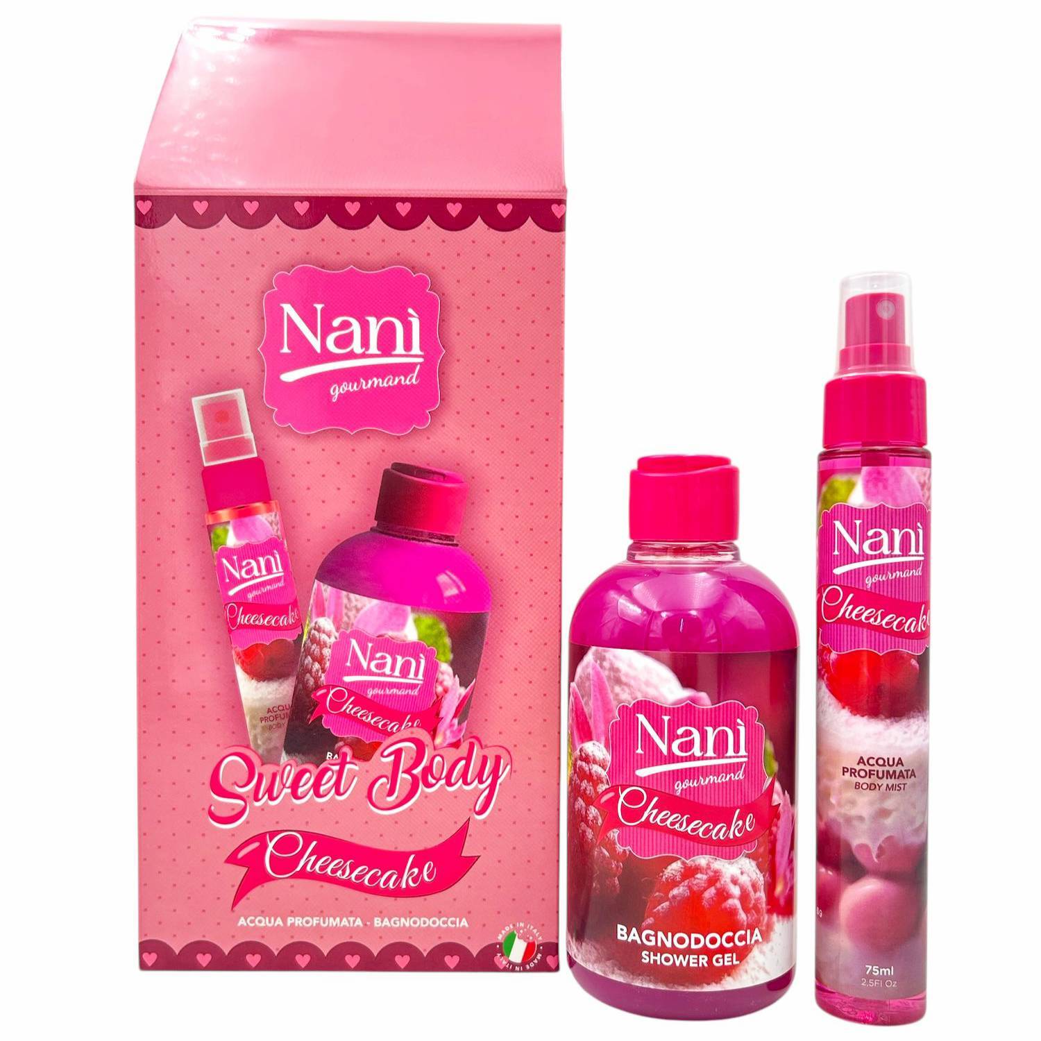 Nani Gourmand Set Donna Cheesecake Acqua Profumata 75 ml Bagnoschiuma 300ml