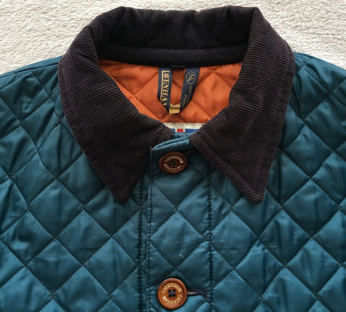 Lavenham Suffolk mens RARE Blue Quilted Button Jacket size S | eBay