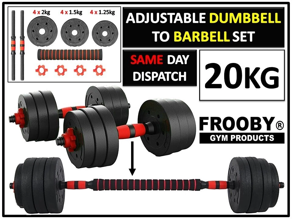 20kg Dumbbells Barbell Set with Connecting Rod Adjustable Dumbbell Home Gym New
Opens in a new windo