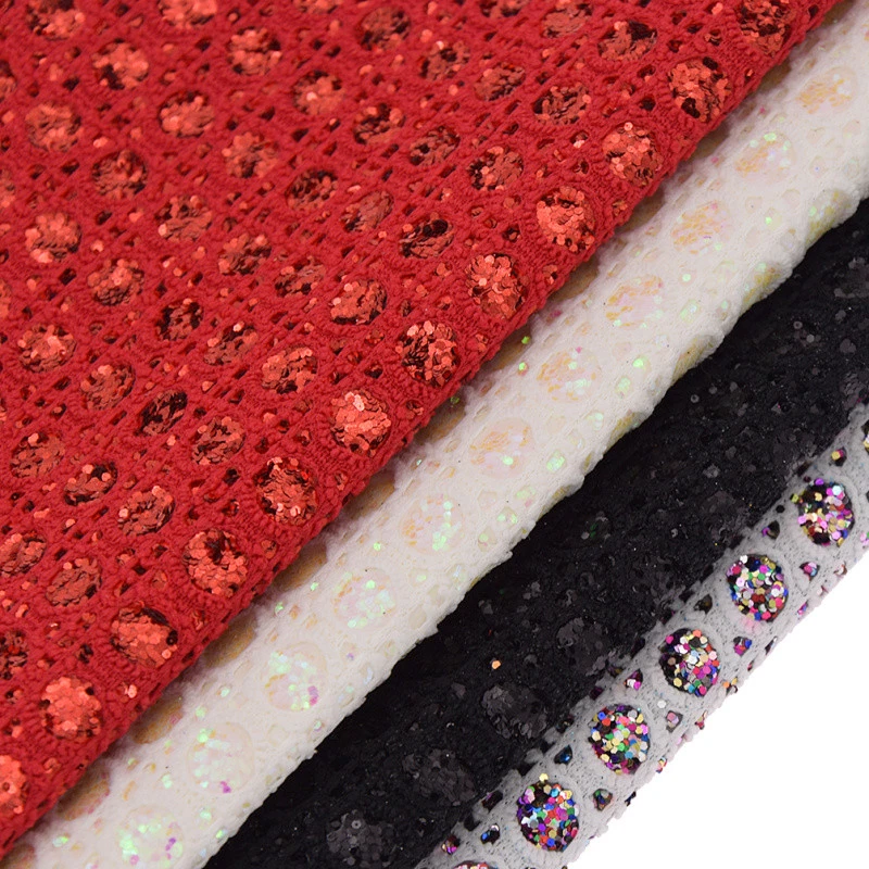 Chunky Glitter Dots Faux Leather Fabric A4 Sheets Faux Leather Bows DIY Craft - Image 2 of 4