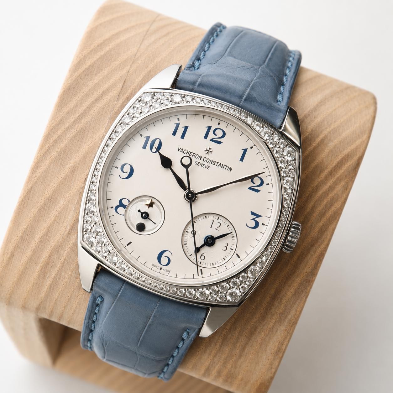 Vacheron Constantin Harmony Dual Time 37mm 18K White Gold Watch 7805S/000G-B052