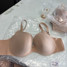 Honeylove Cloud Embrace Wireless Back Smoothing T-Shirt Bra Sand SZ 36D New